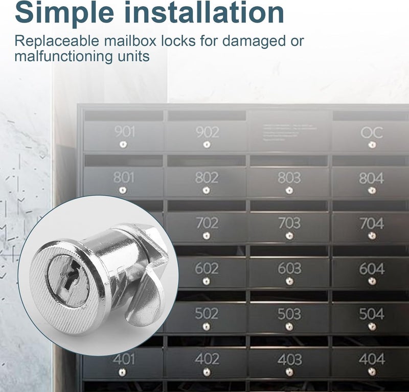 Malae MP4946 Mailbox Lock Replacement Compatible with Cutler-Federal Mailboxes Lock, 1-9/16 in.Cam Reach Mailbox Locks with Keys for Prime-Line Mail Box Lock - Image 4